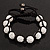 Unisex Bracelet Crystal White Enamel Crystal Beads 10mm - Adjustable