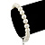 Classic Light Cream Glass Pearl Bracelet In Silver Plating - 15cm Length/ 5cm Extension - view 3