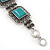 Vintage Turquoise Stone Square Filigree Bracelet With Toggle Clasp -18cm Length - view 5