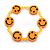 Children's Bright Orange Acrylic 'Happy Face' Bracelet - Adjustable