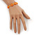 Children's Bright Orange Acrylic 'Happy Face' Bracelet - Adjustable - view 2