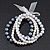 Grey/White Multistrand Glass Bead Flex Bracelet - Up to 19 cm wrist - view 3