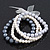 Grey/White Multistrand Glass Bead Flex Bracelet - Up to 19 cm wrist - view 6
