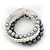 Grey/White Multistrand Glass Bead Flex Bracelet - Up to 19 cm wrist - view 8