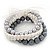 Grey/White Multistrand Glass Bead Flex Bracelet - Up to 19 cm wrist - view 7