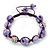 Lavender Acrylic/Diamante Bead Children/Girls/ Petites Teen Buddhist Bracelet On Deep Purple String