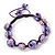 Lavender Acrylic/Diamante Bead Children/Girls/ Petites Teen Buddhist Bracelet On Deep Purple String - view 2