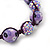 Lavender Acrylic/Diamante Bead Children/Girls/ Petites Teen Buddhist Bracelet On Deep Purple String - view 3