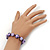 Lavender Acrylic/Diamante Bead Children/Girls/ Petites Teen Buddhist Bracelet On Deep Purple String - view 4