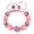 Pink Acrylic/Diamante Bead Children/Girls/ Petites Teen Buddhist Bracelet On Light Pink String