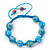 Sky Blue Acrylic/Diamante Bead Children/Girls/ Petites Teen Buddhist Bracelet On Light Blue String - view 5