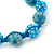 Sky Blue Acrylic/Diamante Bead Children/Girls/ Petites Teen Buddhist Bracelet On Light Blue String - view 2