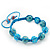 Sky Blue Acrylic/Diamante Bead Children/Girls/ Petites Teen Buddhist Bracelet On Light Blue String - view 3