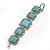 Vintage Turquoise Style Square Filigree Bracelet In Burn Silver - 16cm Length/ 5cm Extension