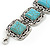 Vintage Turquoise Style Square Filigree Bracelet In Burn Silver - 16cm Length/ 5cm Extension - view 3