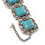 Vintage Turquoise Style Square Filigree Bracelet In Burn Silver - 16cm Length/ 5cm Extension - view 4