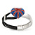 Swarovski Crystal Union Jack 'Heart' Leather Cord Bracelet - 17cm Length (for smaller wrists) - view 9