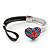 Swarovski Crystal Union Jack 'Heart' Leather Cord Bracelet - 17cm Length (for smaller wrists) - view 7