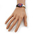 Swarovski Crystal Union Jack 'Heart' Leather Cord Bracelet - 17cm Length (for smaller wrists) - view 3