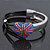 Swarovski Crystal Union Jack 'Heart' Leather Cord Bracelet - 17cm Length (for smaller wrists) - view 4