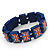 UK British Flag Union Jack Dark Blue Stretch Wooden Bracelet - up to 20cm length - view 2