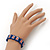 UK British Flag Union Jack Dark Blue Stretch Wooden Bracelet - up to 20cm length - view 3
