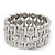 Matt/Polished Silver Bar Crystal Flex Bracelet - 18cm Length - view 3