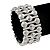 Matt/Polished Silver Bar Crystal Flex Bracelet - 18cm Length - view 2