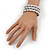 Matt/Polished Silver Bar Crystal Flex Bracelet - 18cm Length - view 5