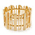 Polished Gold Plated Bars & Beads Flex Bracelet - 18cm Length - view 2