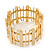 Polished Gold Plated Bars & Beads Flex Bracelet - 18cm Length - view 6