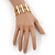 Polished Gold Plated Bars & Beads Flex Bracelet - 18cm Length - view 5