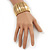 'Boutique' Matte Gold Stretch Bracelet - 18cm Length - view 3