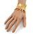 Gold Plated 'Crown' Flex Bracelet - 17cm Length - view 5