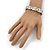 Unisex Polished/Matt Silver Tone Flex Tennis Bracelet - 19cm Length - view 3