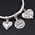 Silver Plated Charm 'Heart, Serenity & Angel' Flex Bangle Bracelet - 18cm Length - view 2