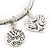 Silver Plated Charm 'Heart, Serenity & Angel' Flex Bangle Bracelet - 18cm Length - view 7