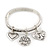 Silver Plated Charm 'Heart, Serenity & Angel' Flex Bangle Bracelet - 18cm Length - view 8
