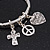 Silver Plated Charm 'Prayer of Saint Francis' Flex Bangle Bracelet - 18cm Length - view 2