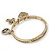 Gold Plated Charm 'Prayer of Saint Francis' Flex Bangle Bracelet - 18cm Length - view 4