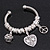 'Its A Secret' Silver Plated Twisted Charm Cuff Bracelet - Adjustable - view 3