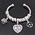 'Its A Secret' Silver Plated Twisted Charm Cuff Bracelet - Adjustable - view 2