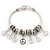 Burn Silver 'Peace' Charm Bracelet - 19cm Length - view 2