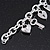 Rhodium Plated Charm 'Heart, Key & Lock' Link Bracelet - 16cm (For Small Wrist) - view 3