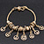 Gold Plated Peace Charm 'Heiwa' Bracelet - 19cm Length - view 2