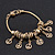 Gold Plated Peace Charm 'Heiwa' Bracelet - 19cm Length - view 6