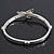 Silver Plated Charm 'Dreamer' Flex Bangle Bracelet - 18cm Length - view 2