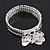 Silver Plated Charm 'Peace' Flex Bracelet - 19cm Length - view 6