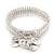 Silver Plated Charm 'Peace' Flex Bracelet - 19cm Length - view 3