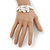 Silver Plated Charm 'Peace' Flex Bracelet - 19cm Length - view 5
